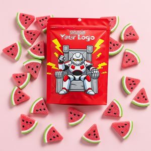 Custom Printed 3.5g Mylar Stand up Bags Smell Proof Reusable Food Grade for Candy Gummies Packaging - Product Image 1