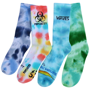Fábrica de Meias Dos Homens do Logotipo De Algodão Tie Dye Colorido <span class=keywords><strong>Gradient</strong></span> Ramp Cuctom Custom Design Casual Casal Meias - Product Image 6