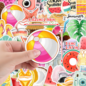 Set <span class=keywords><strong>de</strong></span> 60 Pegatinas Veraniegas con Diseños <span class=keywords><strong>de</strong></span> Helados, Gafas <span class=keywords><strong>de</strong></span> Sol, Piscina, Playa y Palmeras, Calcomanías <span class=keywords><strong>de</strong></span> <span class=keywords><strong>Vinilo</strong></span> <span class=keywords><strong>de</strong></span> Dibujos Animados, Resistentes al Agua, PVC, UV, para Laptop - Product Image 2