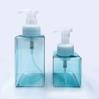 Distributeur de savon moussant transparent de 450 ml (15 oz) – Flacon pompe en plastique rechargeable pour shampoing, savon liquide pour le corps et les mains