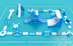 Équipement de jeu aquatique <span class=keywords><strong>gonflable</strong></span> pour piscines et plages avec toboggans et parcours d'obstacles et <span class=keywords><strong>jeux</strong></span> flottants - Product Image 3