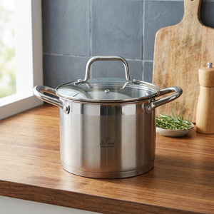Pentola in Acciaio Inox da 16cm con Coperchio in Vetro, Compatibile con Induzione, Lavabile in Lavastoviglie, Capacità 2,5L, Set di Pentole da Cucina per Zuppe e Stufati - Product Image 3
