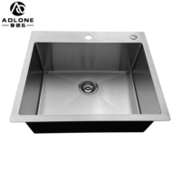 Évier de cuisine encastré à cuve unique en acier inoxydable nano noir brossé, fait main, petite taille, avec robinet