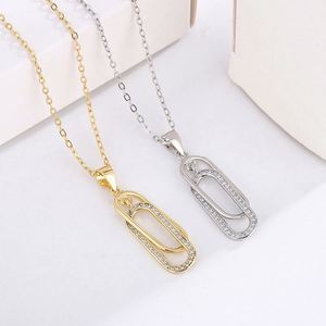 Collier pendentif en argent sterling 925, design romantique tendance, diamant étincelant, bijoux fins pour femmes, cadeau de mariage - Product Image 1