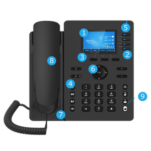 Màu đen và trắng Backlit hiển thị dual Gigabit cổng Ethernet 3 SIP tài khoản 3 dòng phím hỗ trợ PoE ALE-2 kép GE cơ bản SIP điện thoại - Product Image 6