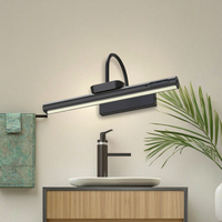 Luminaire mural LED rotatif sans fil avec miroir pliable, télécommande, corps en aluminium, pour cuisine et salle de bain