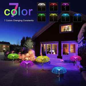 Solar Jellyfish Fireworks & Flower <b>Lights</b> <b>for</b> Easter Outdoor Courtyard Lawn & Garden <b>Ground</b> Decoration LED Landscape <b>Lights</b> - Product Image 2