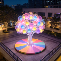 Sculpture LED Arbre à Bulles Coloré en Acier Inoxydable, PC Transparent RGB Multicolore, Étanche IP65, Géante Lumineuse avec Télécommande