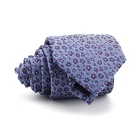 Cravate en Soie Jacquard Tissée de Luxe pour Homme, Motif Floral Personnalisé, Bleu et Rouge, Idéale pour Mariage, Vente en Gros pour Entreprises