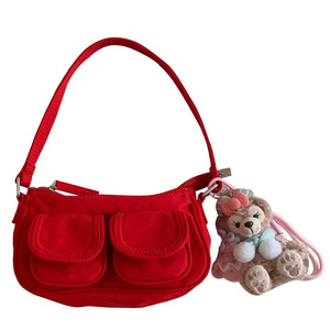 กระเป๋าสะพายไหล่ไนลอนหลายช่องสไตล์เกาหลี ปิดด้วยซิปสีแดง พิมพ์ลายการ์ตูน ใช้ได้ทุกวัน - Product Image 5