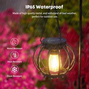 פנסים סולאריים חיצונית עמיד למים אורות סולאריים מופעל פנסים סולאריים תאורה הוביל לפטיו גן דקורטיביים - Product Image 4