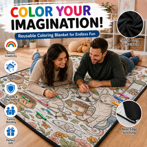 Manta de Graffiti con Diseño Personalizado, Manta de Franela Lavable Pintada a Mano, Estilo Gato, para Colorear, para Niños - Product Image 1