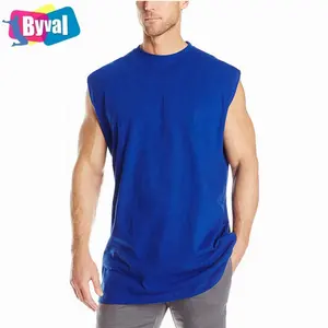 Byval-Ropa deportiva sin mangas para hombre, prendas deportivas informales de gran tamaño, talla grande, 100% de algodón, para verano
