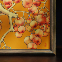 Peinture suspendue en bois massif en laiton fait à la main, motif kaki, adaptée à la décoration d'entrée dans une nouvelle maison, cérémonie de déménagement mural