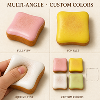 Jouet Squishy Pain Grille-Pain à Remontée Lente, en TPR Collant, Forme Alimentaire, Anti-Stress, Jouet à Presser, Cadeau Mignon de Dessin Animé pour Enfants, Vente en Gros