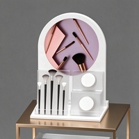 Présentoir Organisateur de Parfums en Acrylique Transparent, Support Carré de Comptoir pour Fragrances, Étagère de Rangement pour Soins de la Peau et Ongles