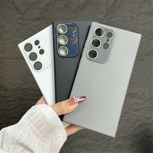 Étui de protection en silicone liquide souple pour Samsung S25 S24 Series, <span class=keywords><strong>coque</strong></span> mate douce pour la peau avec film de protection intégré pour l'objectif de l'appareil photo - Product Image 2