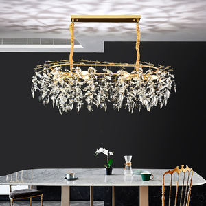 Lustre <span class=keywords><strong>de</strong></span> salon en or <span class=keywords><strong>de</strong></span> luxe européen Lustre suspendu en cristal LED <span class=keywords><strong>de</strong></span> plafond personnalisé - Product Image 3