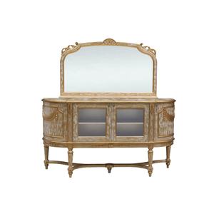 <span class=keywords><strong>Mobili</strong></span> antichi francesi a quattro ante con bordo ad arco foglia oro dorato intagliato con specchio - Product Image 1