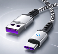 Kabel Charger USB Harga Pabrik, Tipe-C Braided Heavy Duty, Pengisian Cepat