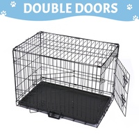 Cages pliables en fil métallique pour animaux de compagnie, enclos pour chiens, grande cage métallique pour chien avec plateau en plastique – Vente en gros