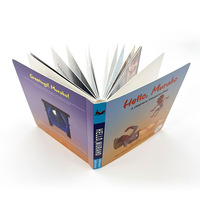 Livre d'histoires pour enfants en carton rigide carré, laminé brillant, avec illustrations de dessins animés en couleur et reliure parfaite