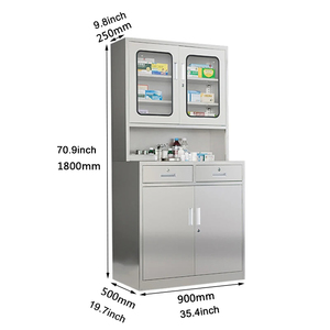 Venta directa de fábrica Gabinete de almacenamiento de medicina china tradicional de acero inoxidable Armario de farmacia Muebles de hospital - Product Image 3