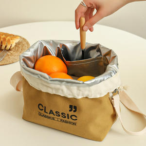 Bolsa de almuerzo clásica con aislamiento, bolsa con cordón de gran capacidad para trabajadores de oficina y estudiantes - Product Image 1