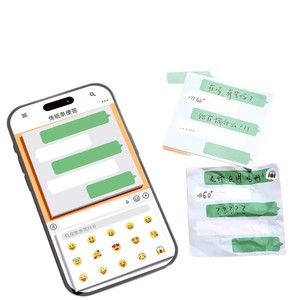 42 notes autocollantes à feuilles mobiles par paquet, notes bulles vertes, émoticônes bulles de chat créatives, notes autocollantes élégantes pour les cours décontractés - Product Image 4
