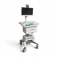 Chariot médical mobile économique Meden M6 pour hôpital, garantie 3 ans, support de moniteur unique, support de caméra, tiroir, plateau à papier