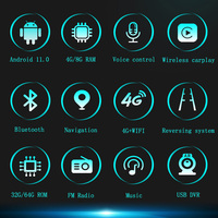 Autoradio Yuncar 10,36 pouces 2 DIN, système Android 9.0, navigation GPS, lecteur DVD avec amplificateur et DSP universel pour voitures