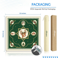 Tapis de Mahjong de Noël 33 pouces en néoprène, impression personnalisée américaine, antidérapant, en caoutchouc inodore, couverture de table de fête DDP USA