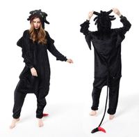 Pyjama une pièce dinosaure pour hommes et femmes - Violet, Petit Dragon de Feu, Dragon Noir, Dragon Blanc - Vêtements d'intérieur Anime