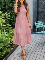 Vestido Midi Casual Elegante y Delgado para Mujer, Estilo Veraniego