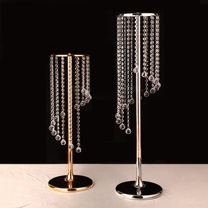 Centro de Mesa Alto Dorado con Flores Artificiales y Cristales para Decoración de Bodas, Candelabro, Centro de Mesa, Cartón, Annielu <span class=keywords><strong>AL</strong></span>-CPA10 - Product Image 5