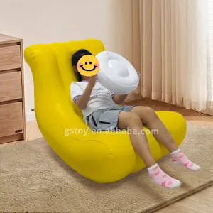 Outdoor Interesting Banana Rocking Chair Blow Up Couch Living Room PVC Air Longer Bed Inflatable Sofa For Camping