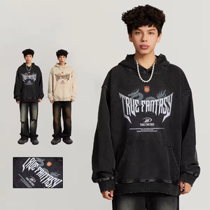 เสื้อฮู้ดดี้ปักลายปีมังกร BE6186 รุ่นใหม่ปี 2024 ผ้าหนา 420GSM ผ้าฝ้าย 100% สไตล์สปริง ปักลายตามสั่ง ซักย้อมสีเอซิด สำหรับผู้ชายและผู้หญิง - Product Image 1