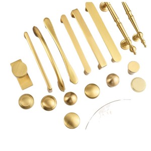 มือจับลิ้นชักตู้ทองเหลืองแท้ Jiehao ดีไซน์มินิมอล ทนทาน อุปกรณ์ตกแต่งเฟอร์นิเจอร์ - Product Image 1