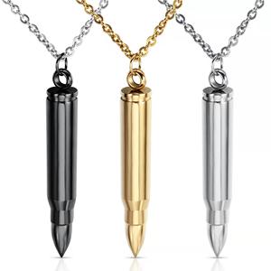 YWLY Vente chaude <span class=keywords><strong>Collier</strong></span> Hip Hop en acier inoxydable <span class=keywords><strong>Collier</strong></span> à pendentif balle en gros <span class=keywords><strong>Collier</strong></span> pour hommes passionnés de l'armée 2022 - Product Image 1