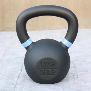 Kettelbell en fonte enduite de poudre SMARTFIT avec poignées larges Kettlebell d'entraînement physique avec anneaux colorés - Product Image 6