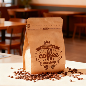 Sacs à dosettes de café en aluminium de haute qualité avec valve à fermeture éclair et fond plat <span class=keywords><strong>pour</strong></span> l'emballage de café moulu, de thé et d'aliments secs dans les magasins de détail - Product Image 2