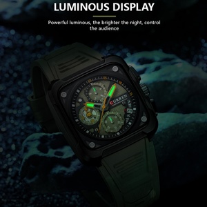 Curren NEW 2024 8461 Men Wrist <b>Watches</b> Luxury Square Quartz Wrist <b>Watch</b> Original Waterproof Luminous Chronograph <b>Watch</b> for Men - Product Image 5