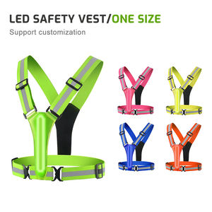 Gilet de cyclisme à LED haute visibilité avec lumières de sécurité, <span class=keywords><strong>veste</strong></span> réfléchissante pour la pratique du vélo, gilet de signalisation sécurisé et d'avertissement - Product Image 3