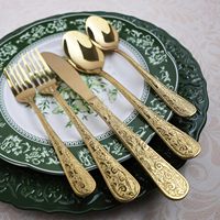 Ensembles de Couverts de Luxe Rétro en Acier Inoxydable – Couteaux, Fourchettes, Cuillères Polies Miroir – Vente en Gros pour Mariages, Restaurants, Hôtels