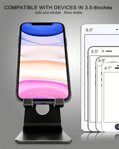 Aluminum Smartphone <b>Holder</b> Desktop Adjustable Cell Phone Stand Dock <b>Holder</b> Compatible with All Phones and <b>Tablet</b> - Product Image 5