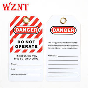 NT-T02 תגים אזהרת אבטחה pvc לא להפעיל מנעול בטיחות גליל נעילה החוצה תוויות - Product Image 3