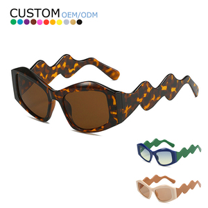 Irregular Luxury Yellow Lenses Sun Glasses Personality Wave Legs Y2K Fashion Women Sunglasses - Product Image 1
