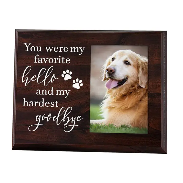 Dog Memorial Gifts Rustic Wood Dog Picture Frame for Pets