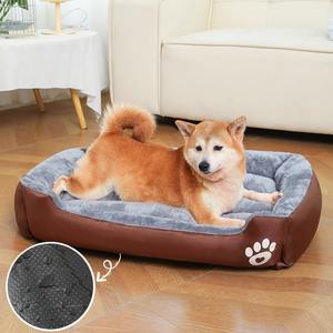 Nid pour chats et chiens en tissu peluche court, chaud et amovible, confortable, doux, avec motif empreinte de patte, excellente qualité, vente en gros d'usine - Product Image 2