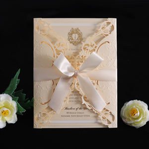 High Quality Embossed Laser Cut Wedding <strong>Card</strong> Three Layers Invitations with Detail <strong>RSVP</strong> <strong>Cards</strong> and Envelopes - Product Image 3